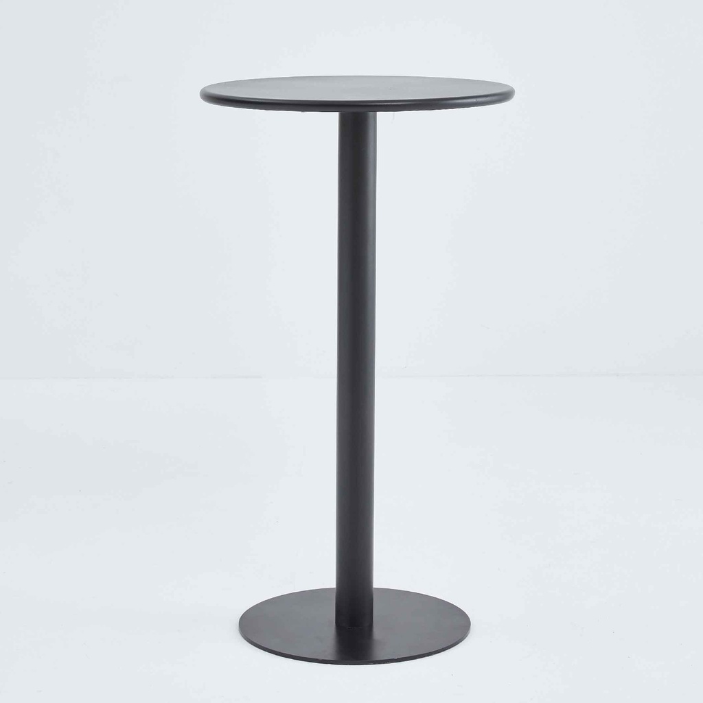 MESA DE BAR ALTA TD-528A# METAL REDONDA 60X105CM NEGRA B-03# 2CJ