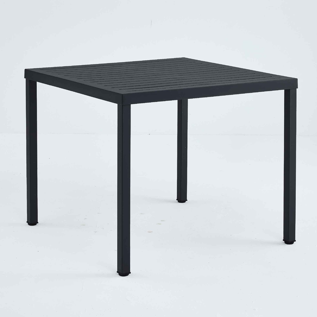 MESA CUADRADA TD-536# 90X90X75CM PATA METAL NEGRA B-03#
