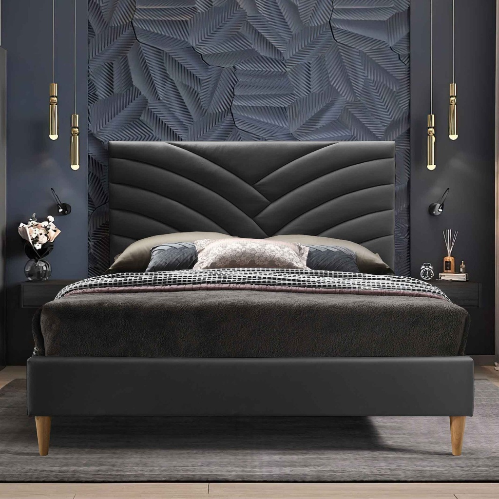 CAMA QUEEN 1.53X2.03M CF9375# TELA CFF0007-20# CHARCOAL 2CJ