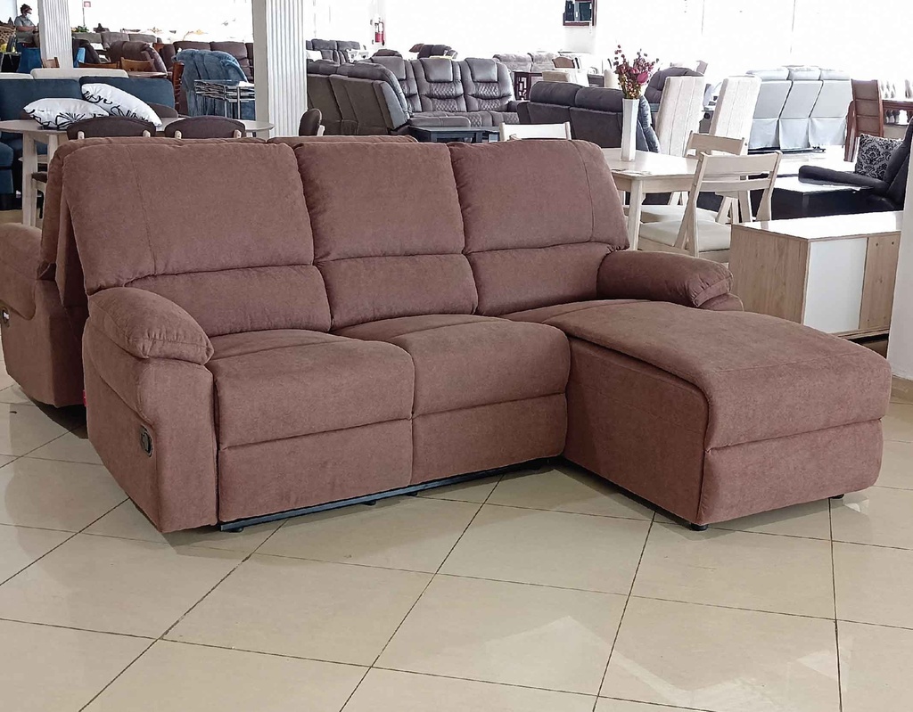 SOFA TELA L* 3330# 2PUESTOS+CLEOPATRA CHOCOLATE RHF FRENTE DERECHO