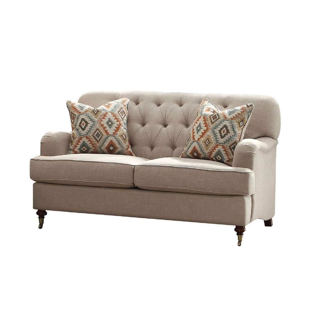 SOFA TELA HS-196-20# BRONX-03/3920B-2# 2PUESTOS BEIGE C/COJIN