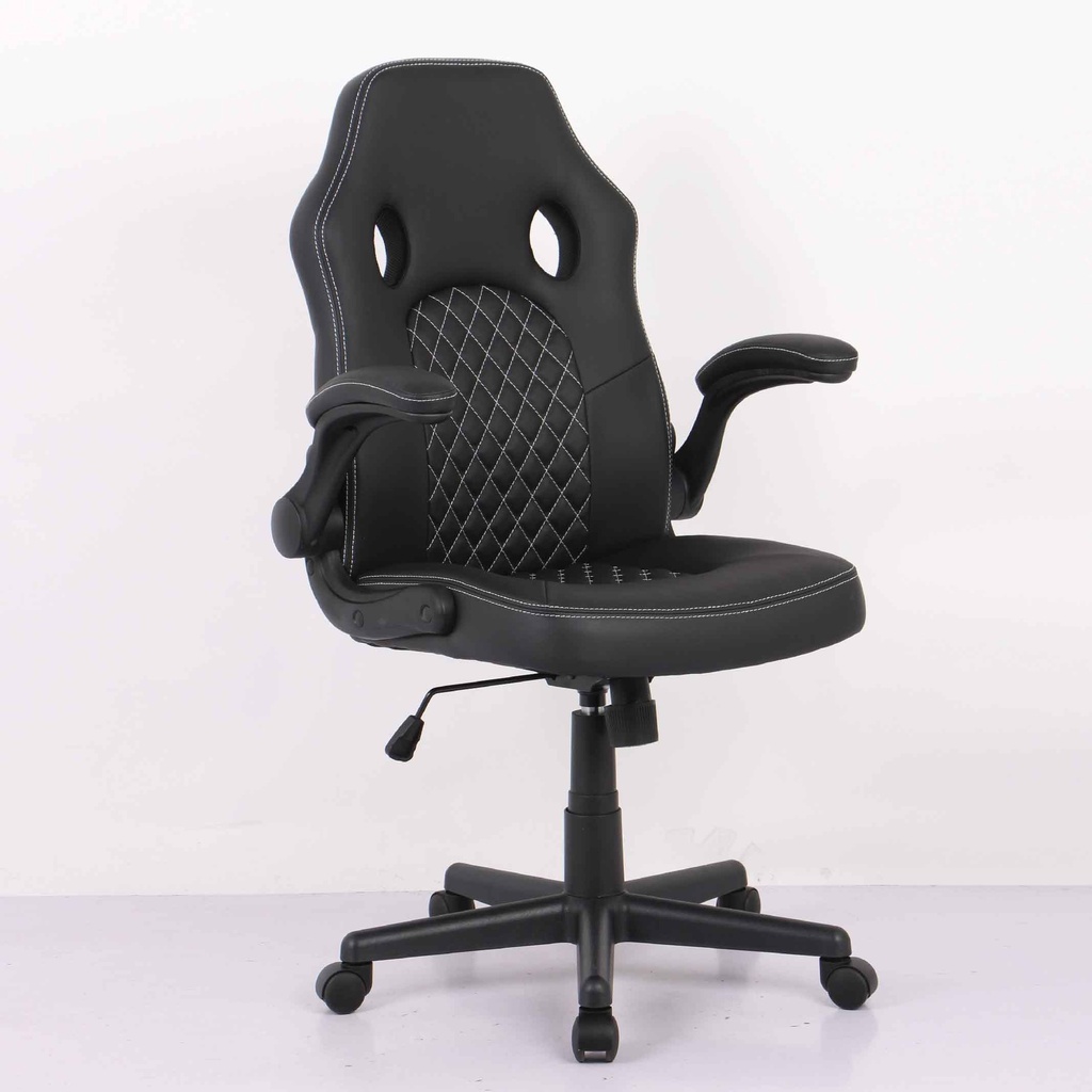 SILLA OFICINA HLC-3397L-1-2# VINIL NEGRO C/BRAZO