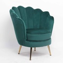 SILLA POLTRONA AR-1971K# HLR-56# TELA VERDE PATAS GOLDEN