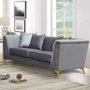 SOFA TELA HS-551-30# 3PUESTO GRIS RB60 C/4 COJINES