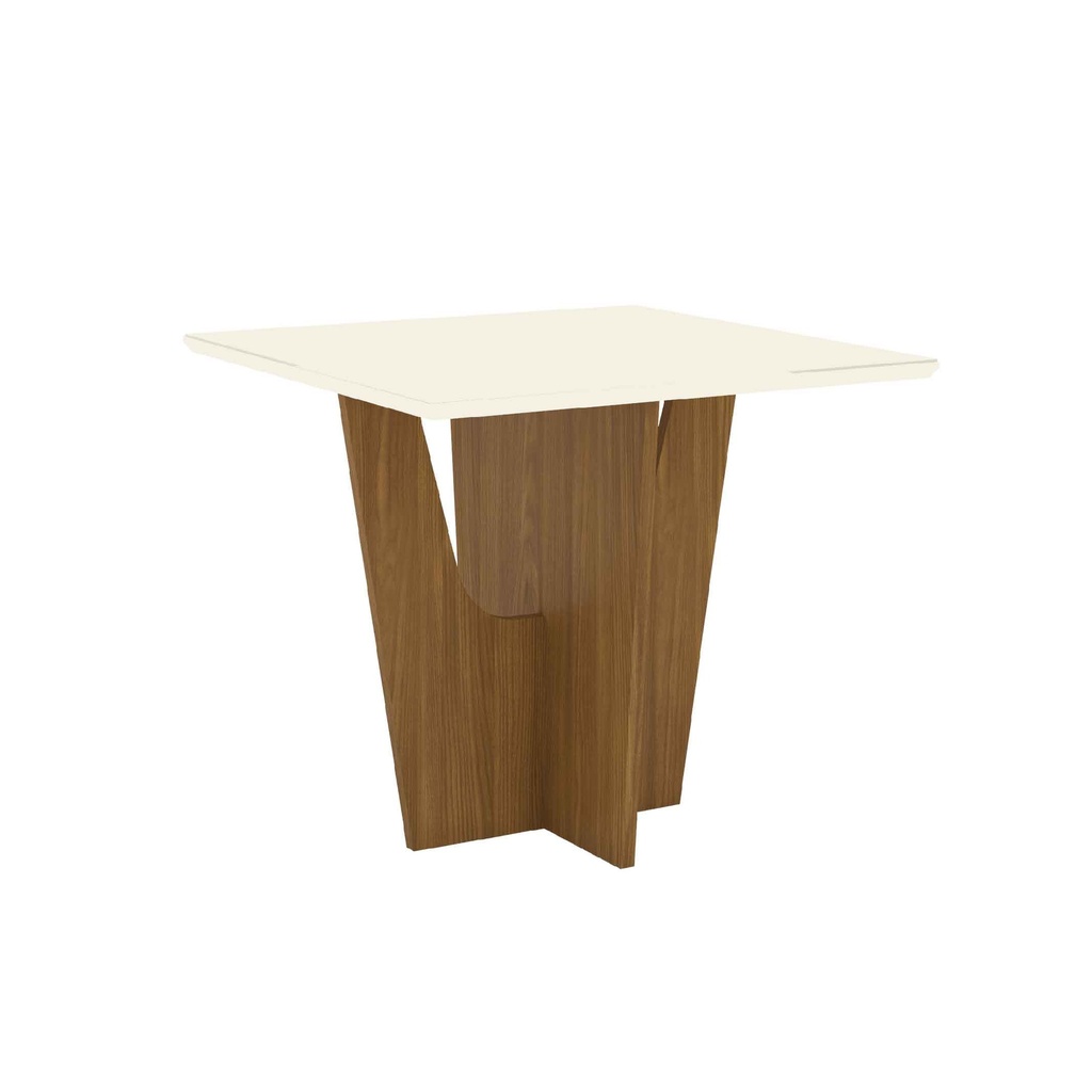 MESA COMEDOR VERTICE# S207-127# CUADRADO NATURE/ OFF WHITE 90X90X80CM 2CJ