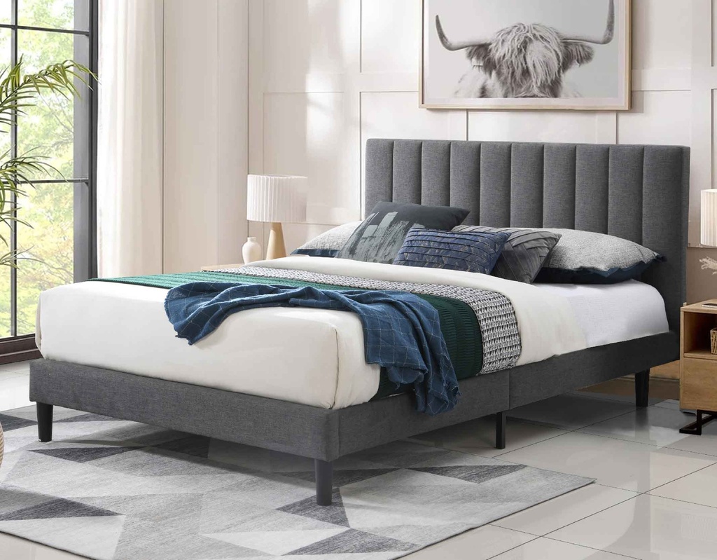 CAMA QUEEN 1.53X2.03M BBT61197.12# H1217-20# GRIS OSCURO