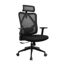 SILLA OFICINA M-18# EJEC MALLA NEGRA C/CABEZAL ESTRELLA