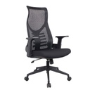 SILLA OFICINA M-13# RESP MALLA NEGRA #TELA NEGRA  C/BRAZO