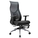 SILLA OFICINA M-155T# TM-13# RESP MALLA NEGRA #TELA NEGRA C/BRAZO-PIECERO