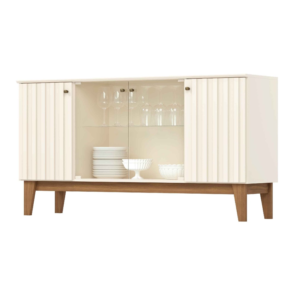 BUFETERO EIFFEL# S352-129# WHITE/OFF NATURE 4PUERTAS 150X43.5X80CM