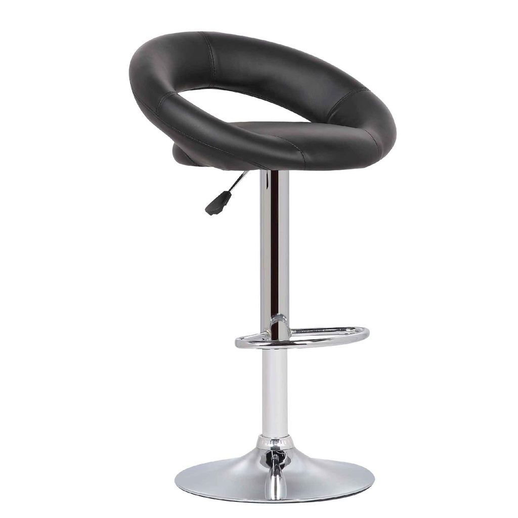 SILLA DE BAR AJUSTABLE ZS-603# VINIL CHOCOLATE OSCURO BASE 415# CHROMADA