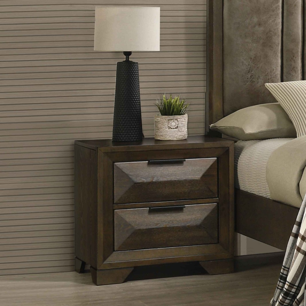 MESITA DE NOCHE FBNSTA-207B# WALNUT# 2GV 60X42X65CM