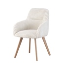 SILLA DE COMEDOR CY-16# TELA WY73-2# BEIGE PATAS METAL COLOR NATURAL