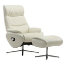 SILLA POLTRONA RECLINABLE CUERO/VINIL ALPHA-216# OATMEAL L025# CON PIECERO