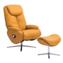 SILLA POLTRONA RECLINABLE CUERO/VINIL CHOCO# YELLOW L008# CON PIECERO