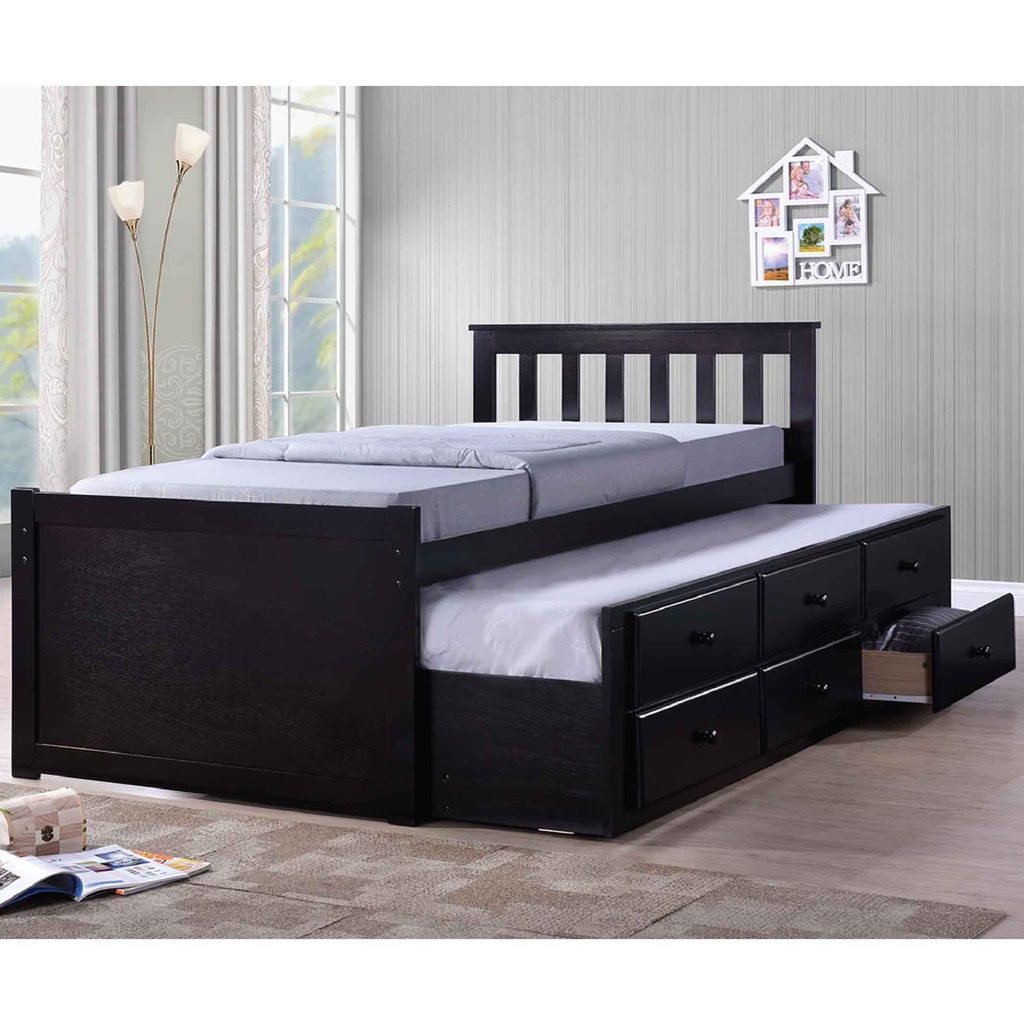 CAMA CAPITAN SP 5007# 103X200X95CM NEW CAPPUCINO C/3GAVETAS 2CJ