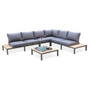 SOFA L* GC8843# +MESA GT6841+ GB2072-L/R BASE ALUMINIO COJINES F723# GRIS 3CJ