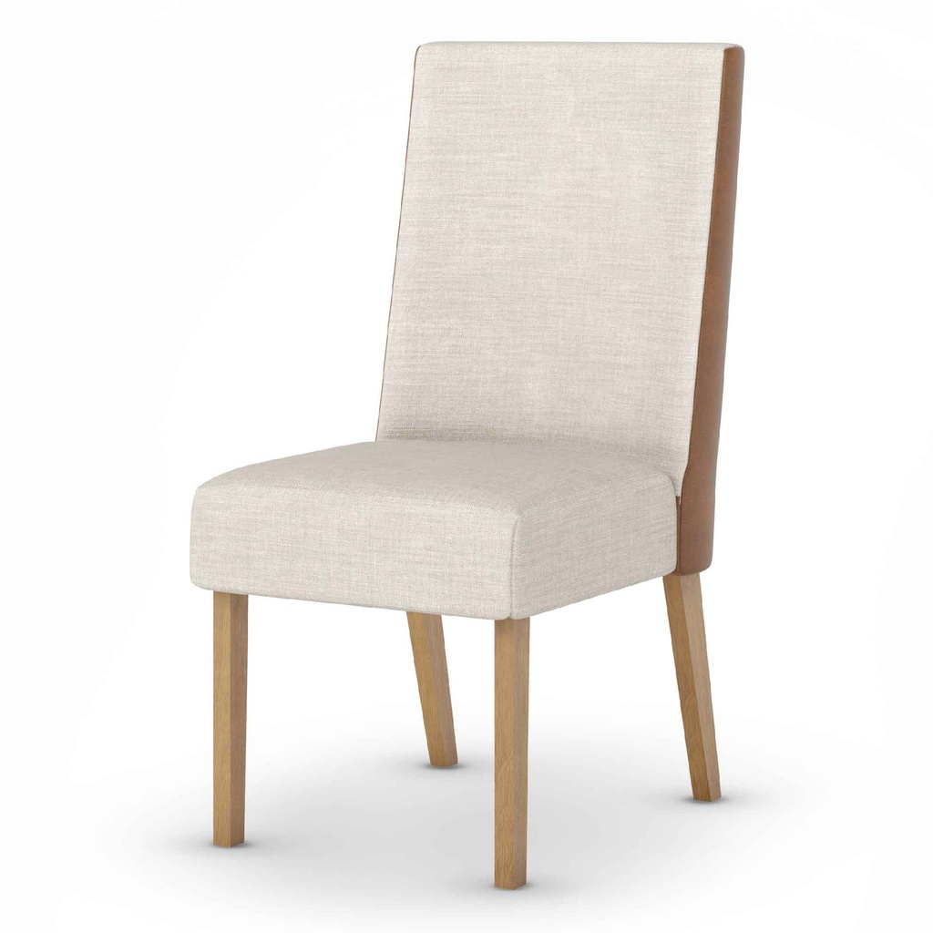 SILLA DE COMEDOR ANNE S33-531# COLOR COURANO/LINHO PATA DE MADERA