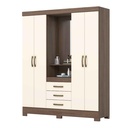 CLOSET B24-138# 4 PUERTAS CASTANHO OFF WHITE# 163X46.5X200CM