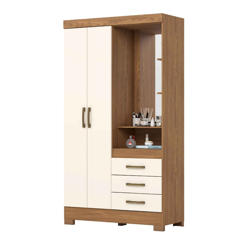 CLOSET B64-127# 2 PUERTAS NATURE OFF WHITE# 100X46.5X200CM