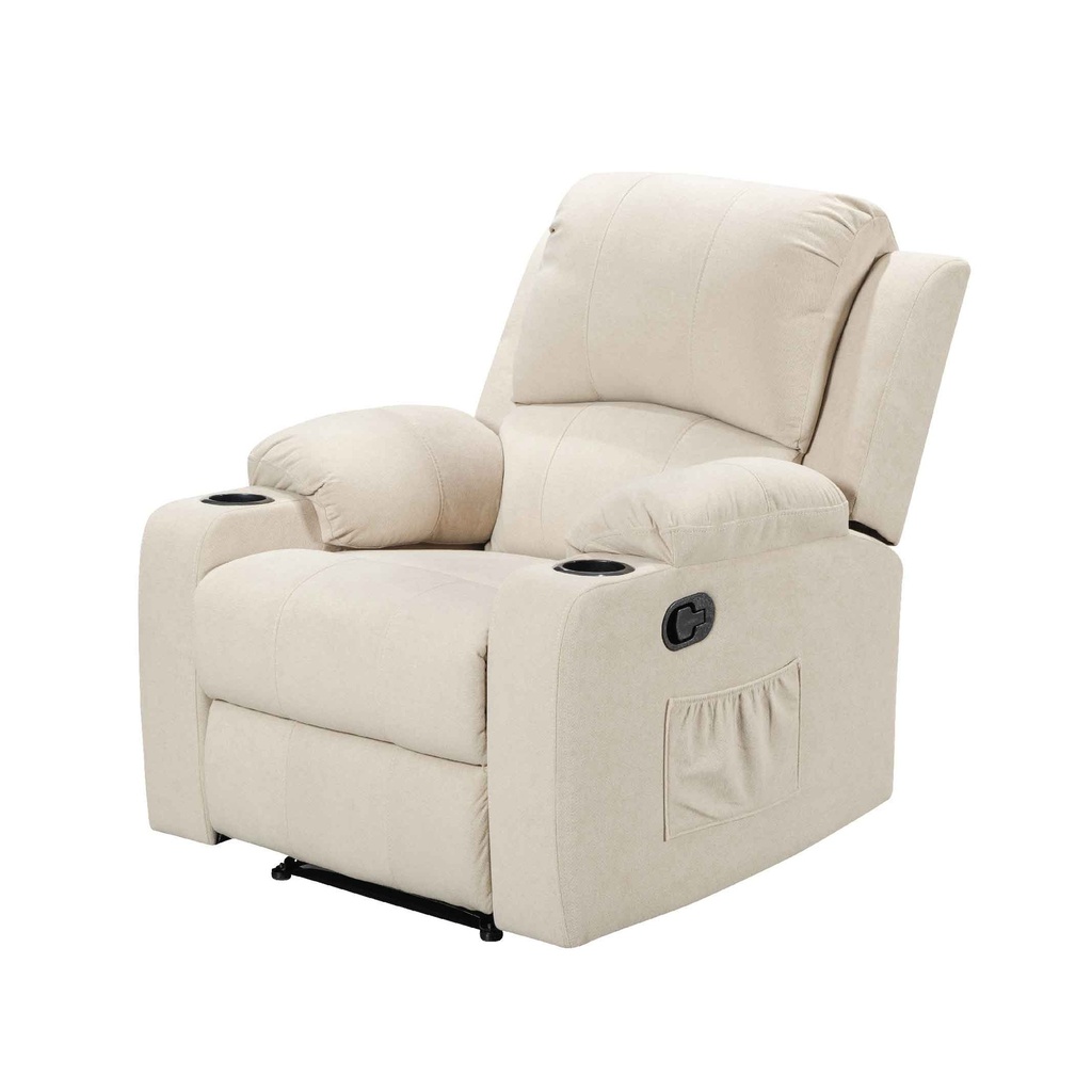 SOFA RECLINABLE TELA CX035A-51# 1PUESTO C/ PORTAVASOS