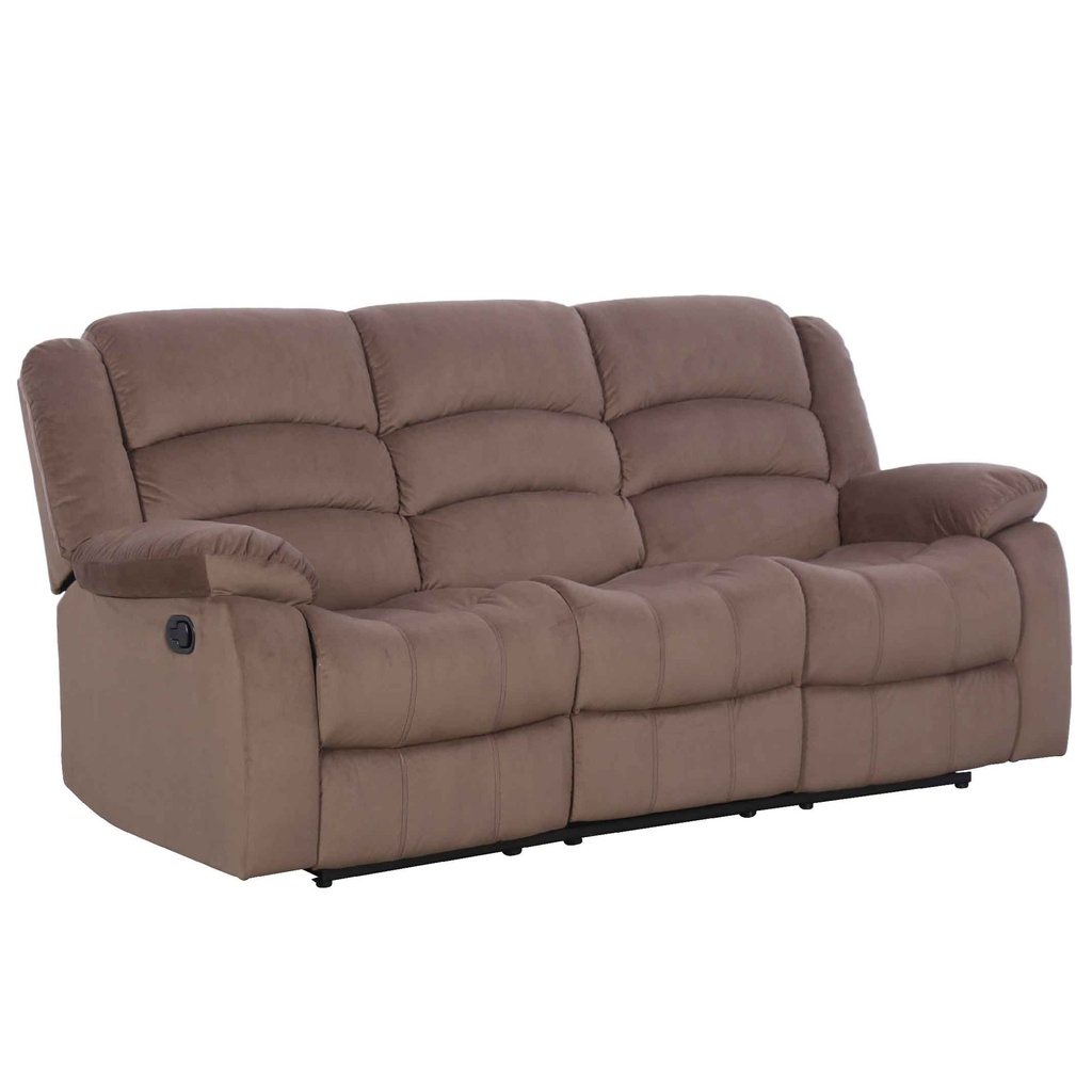SOFA RECLINABLE TELA RR5028AF53D# CHOCOLATE D129# 3PUESTOS 