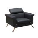 SOFA OFICINA VINIL XP-200-1# 1 PUESTO NEGRO PATAS METAL