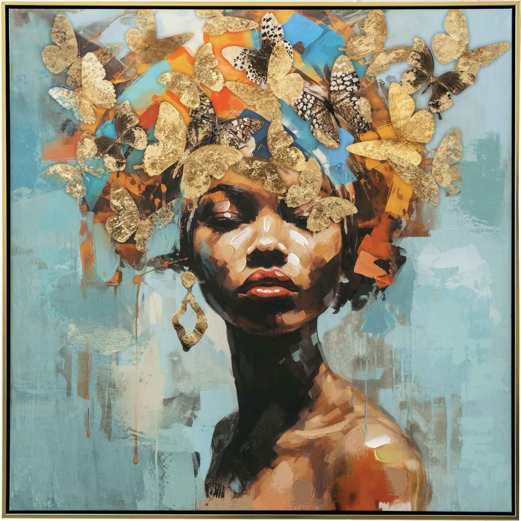 CUADRO V-P6454N-2# 80X80CM MARCO GB056-2527# NEGRO/DORADO