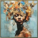 CUADRO V-P6454N-2# 80X80CM MARCO GB056-2527# NEGRO/DORADO