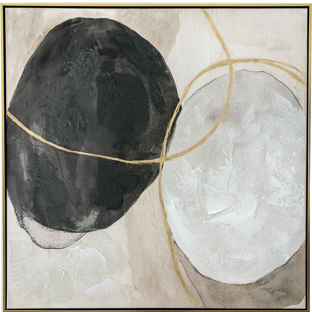 CUADRO B-P8019N-1# 80X80CM MARCO GB056-2527# NEGRO/DORADO