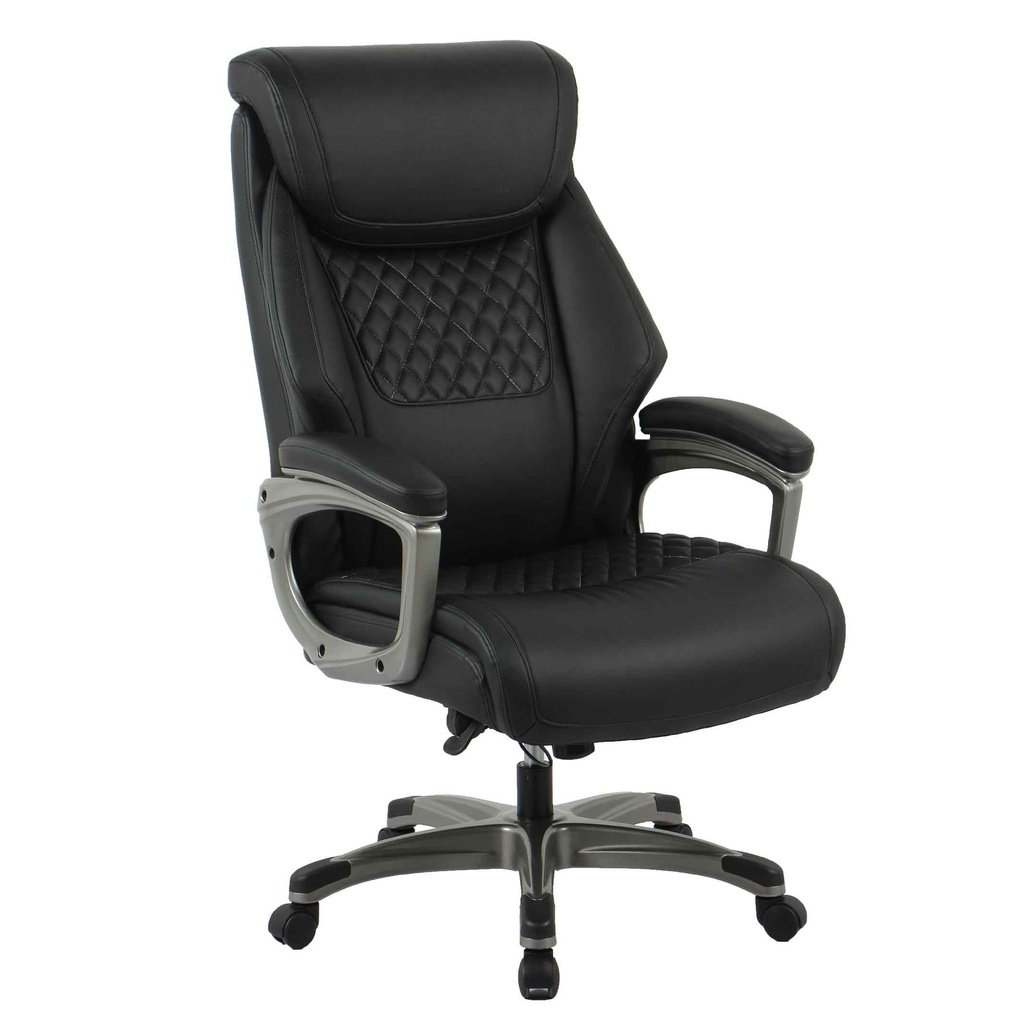 SILLA OFICINA HLC-5139L-1TH# VINIL NEGRA CON BRAZO