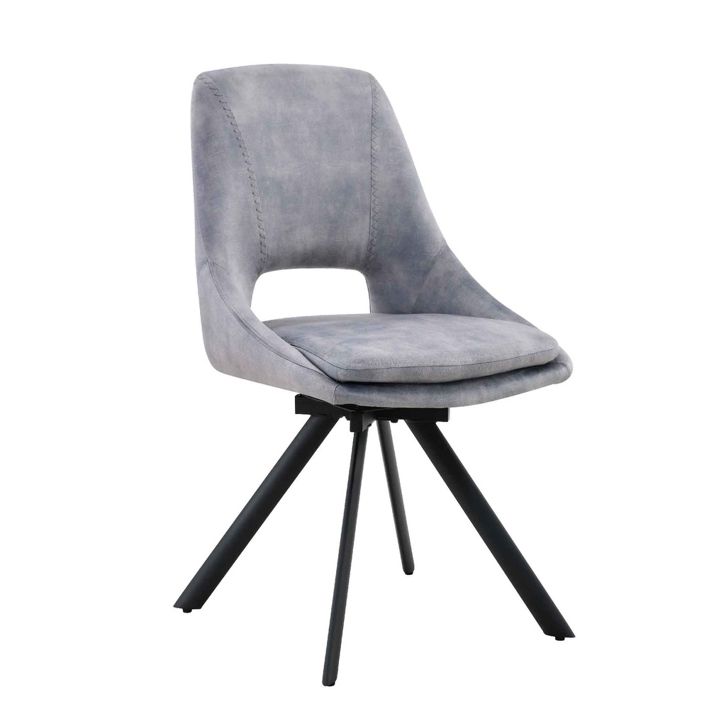 SILLA DE COMEDOR MC-242# GIRATORIO PATAS DE METAL NEGRO 