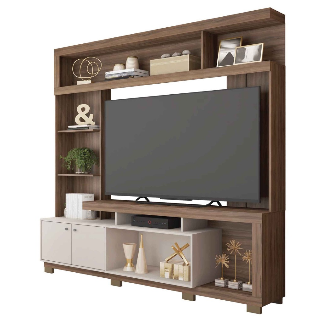 CENTRO DE ENTRETENIMIENTO FORMOSA 2.1# MAX TV 70" NOGUEIRA SAN REMO/OFF PERFECT# 210X44X207CM