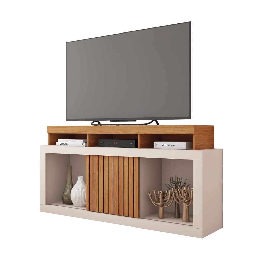 GABINETE P/TV DRAGON 1.36# MAX TV 55" FREIJO/OFF WHITE# 136X39.5X74CM