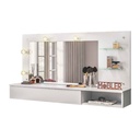 PEINADORA AEREA LUMIERE# 3003031# C/ESPEJO 511# BRANCO FOSCO# 135X30X76CM 1GV (NO INCLUYE FOCO)