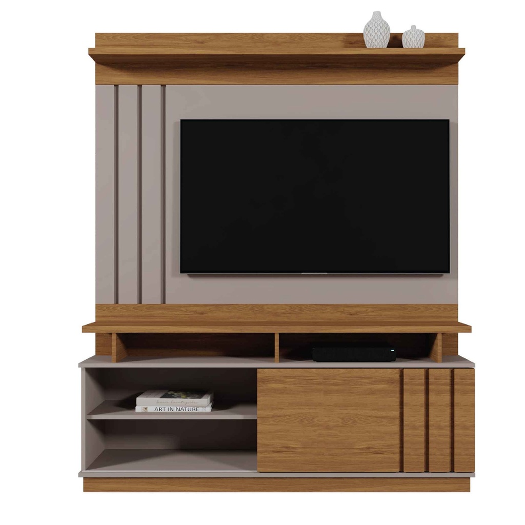 CENTRO DE ENTRETENIMIENTO HOME GOIAS# 2001154# 783# GRIGIO FOSCO/ALMENDRA# 150X33X185CM 2CJ