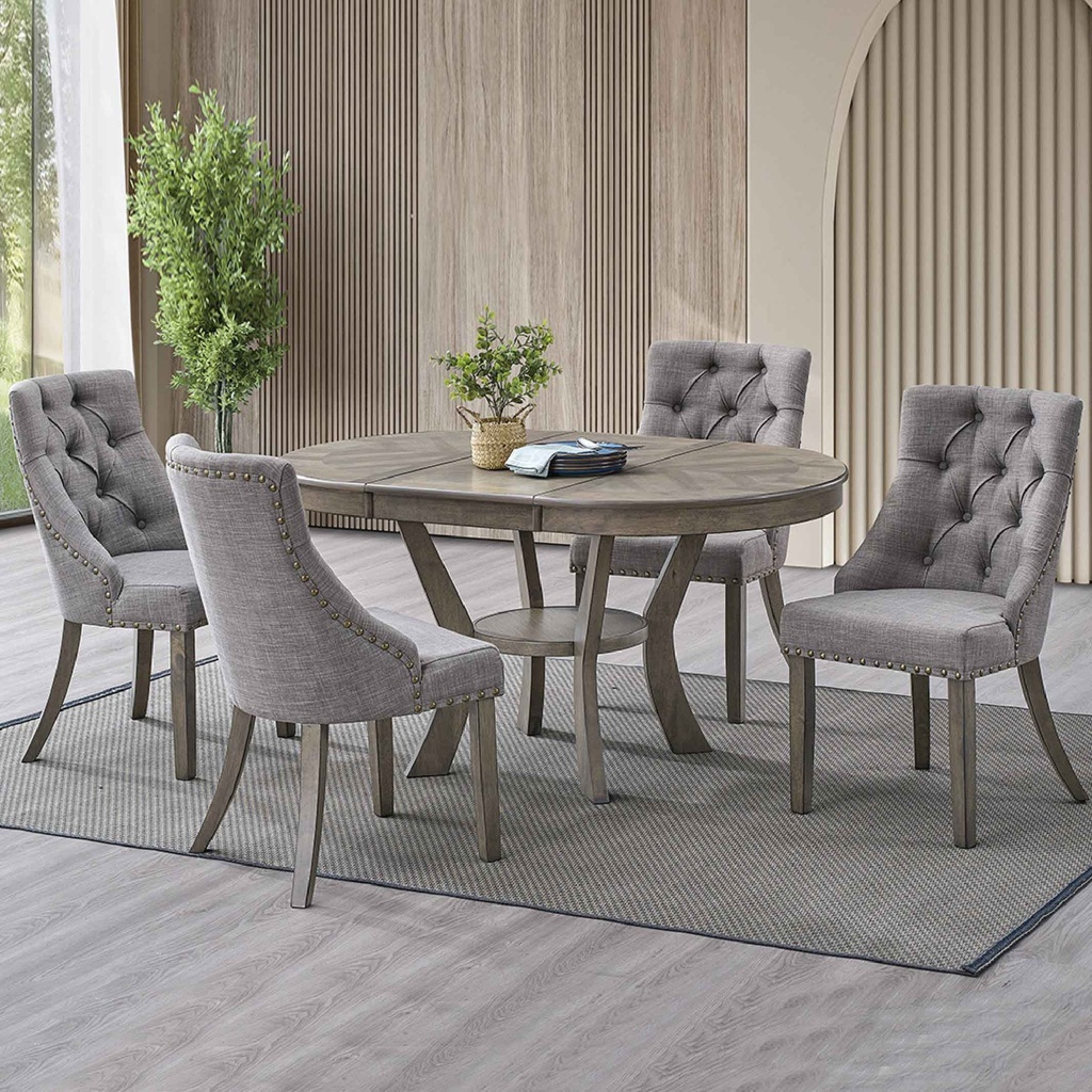 COMEDOR OVALADO BE2956T-D# EXPANDIBLE C/4SILLAS BE1950C-D# BE910# COLOR DIRTY GREY