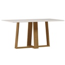 MESA RECT DE COMEDOR RUBI # COLOR 965 YPE DAMASCO/OFF WHITHE# 160X90CM
