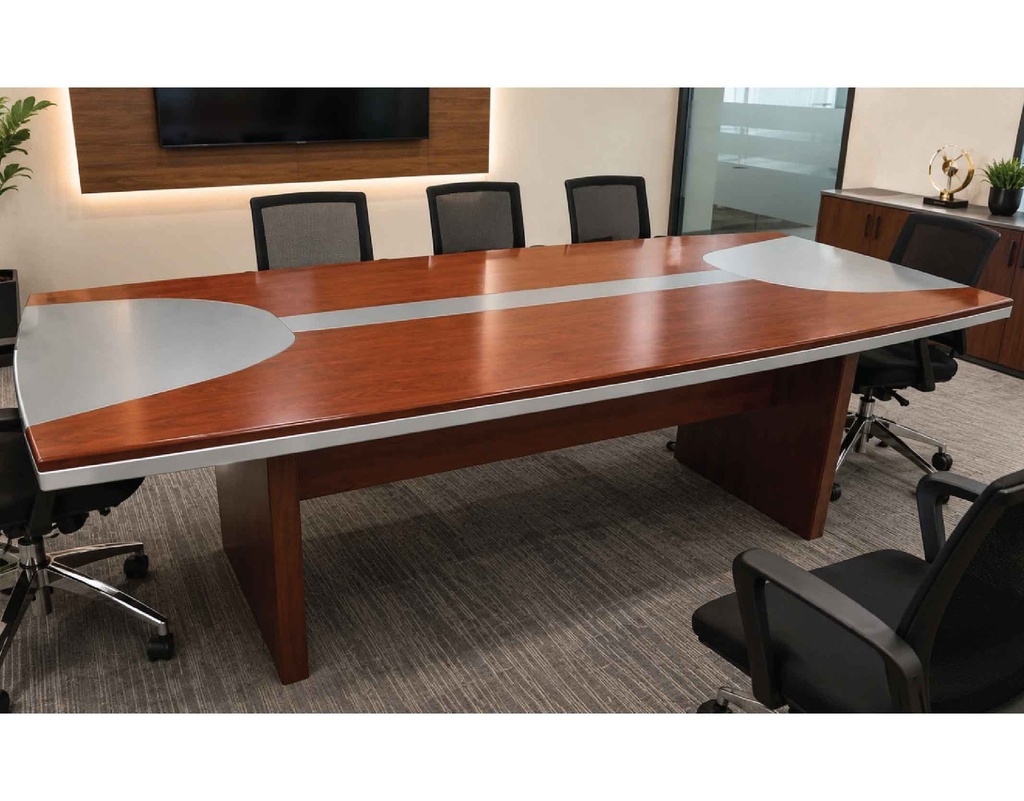 MESA DE CONFERENCIA C-020#  240X120X76CM WALNUT/GRIS  3CJ