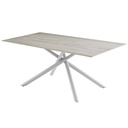 MESA COMEDOR RECT DT1603# 180X100X76CM BEIGE# CERAMICA C/ PATA DE METAL 