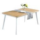 MESA DE ALUMINIO RY-8092S# RECT 160X90X75CM BLANCA SOBRE POLYWOOD