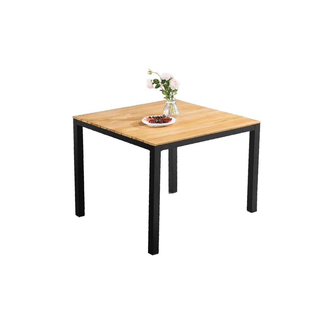 MESA DE ALUMINIO RY-8108S# CUADRADA 93X93X75CM GRIS OSCURO SOBRE POLYWOOD