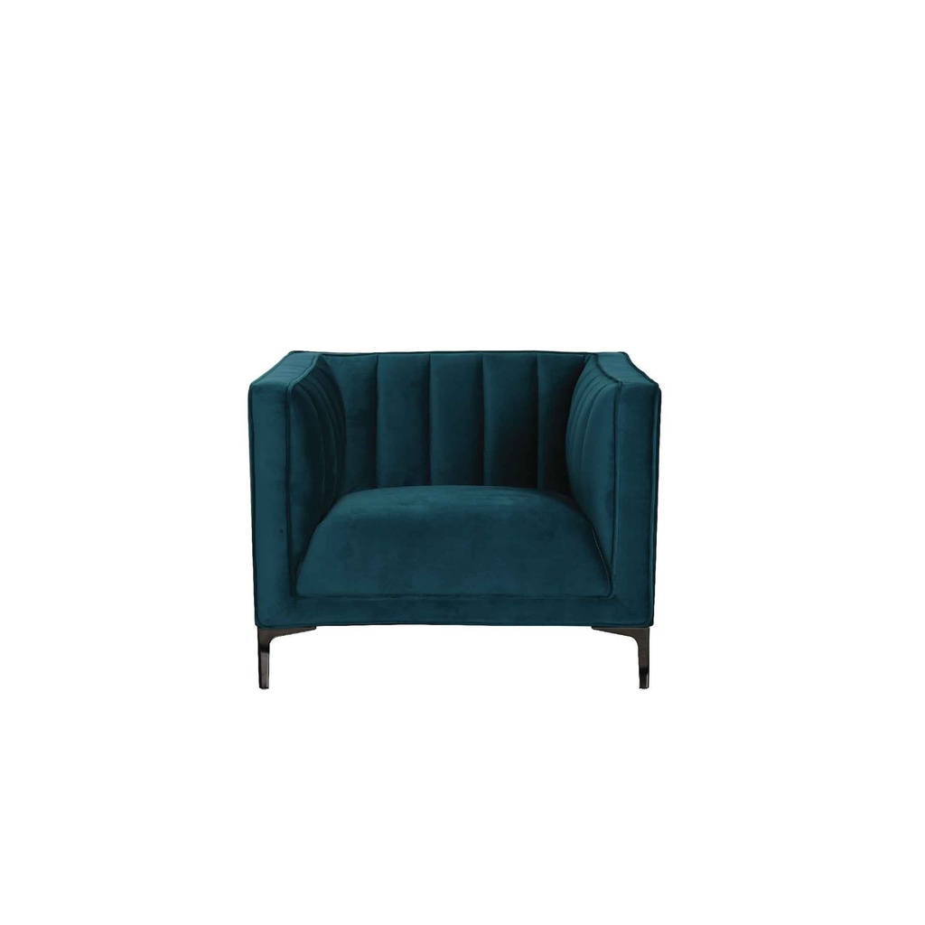 SOFA TELA 5016-1# 1 PUESTOS VELVET GREEN-D305# PTA/METAL# C/1 COJIN