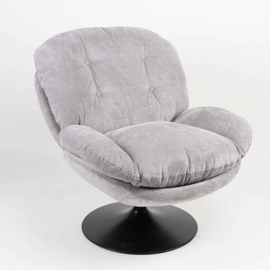 SILLA POLTRONA QH-8613K# VINCI07 GRIS CLARO# BASE NEGRA