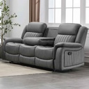 SOFA RECLINABLE TELA CX076B-53B# AS1007-14 TJ025# 3 PUESTOS C/ PORTAVASOS