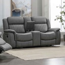 SOFA RECLINABLE TELA CX076B-52D# AS1007-04 TJ025# 2 PUESTOS C/ PORTAVASOS