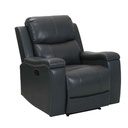 SOFA RECLINABLE CUERO/VINIL RR5064AY51D# 1 PUESTO GRIS OSCURO F126# CON PORTAVASOS DESLIZABLES