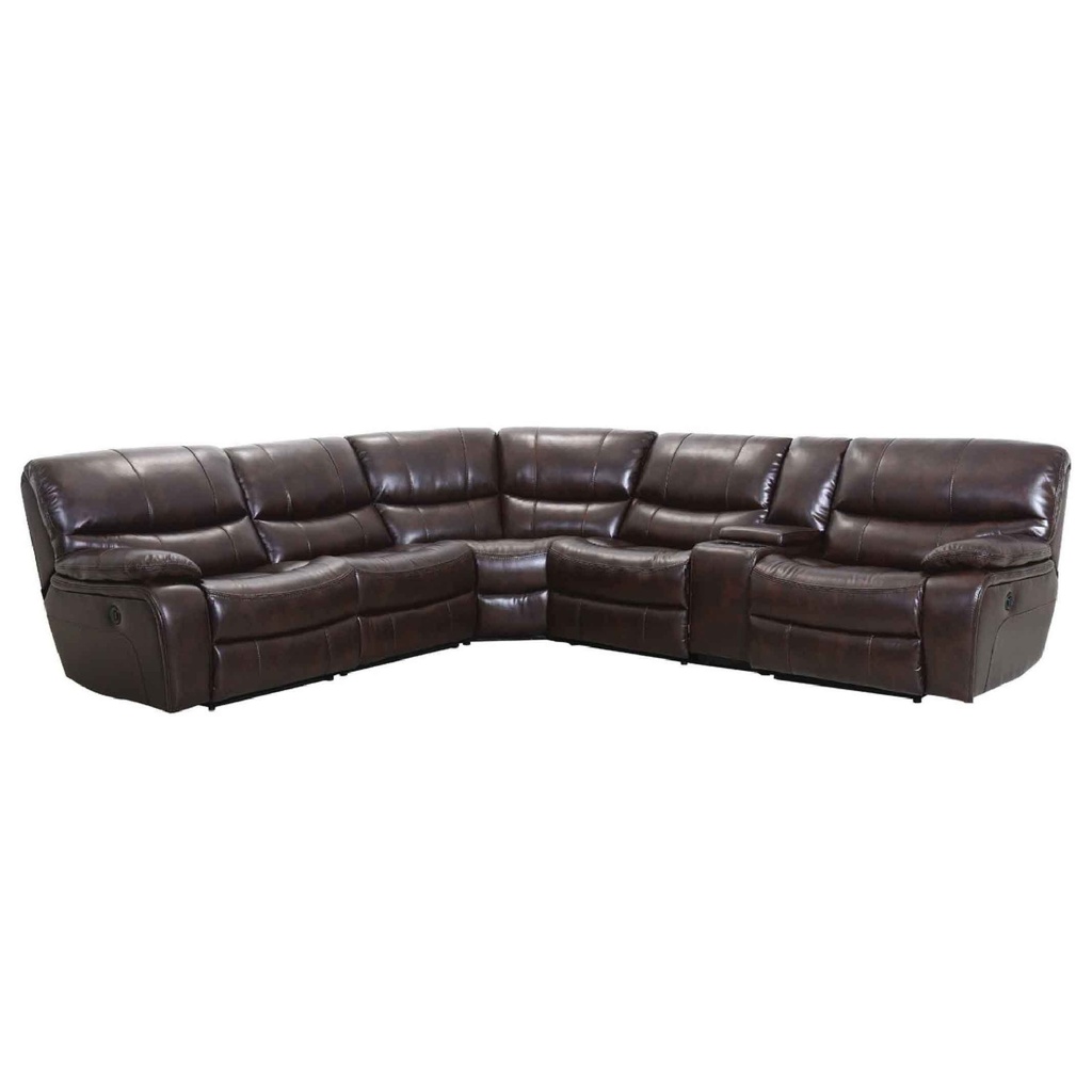 SOFA RECLINABLE ELECTRICO VINIL OVALADO RD5309CF56L+61N+56N+61N+66N+56R# CHOCOLATE-H351&H351B#- PZ C/1 CONSOLA 
