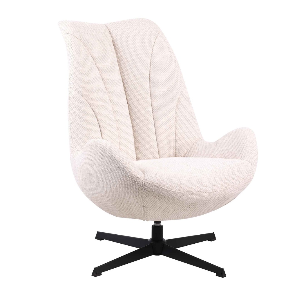 SILLA POLTRONA FS75# COLOR BEIGE LF675-01#TELA PATAS METAL