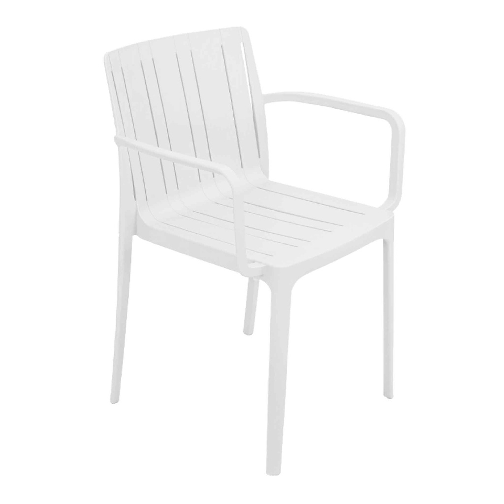 SILLA TERMOPLASTICA PP-951A# BLANCO W-02# C/ BRAZO